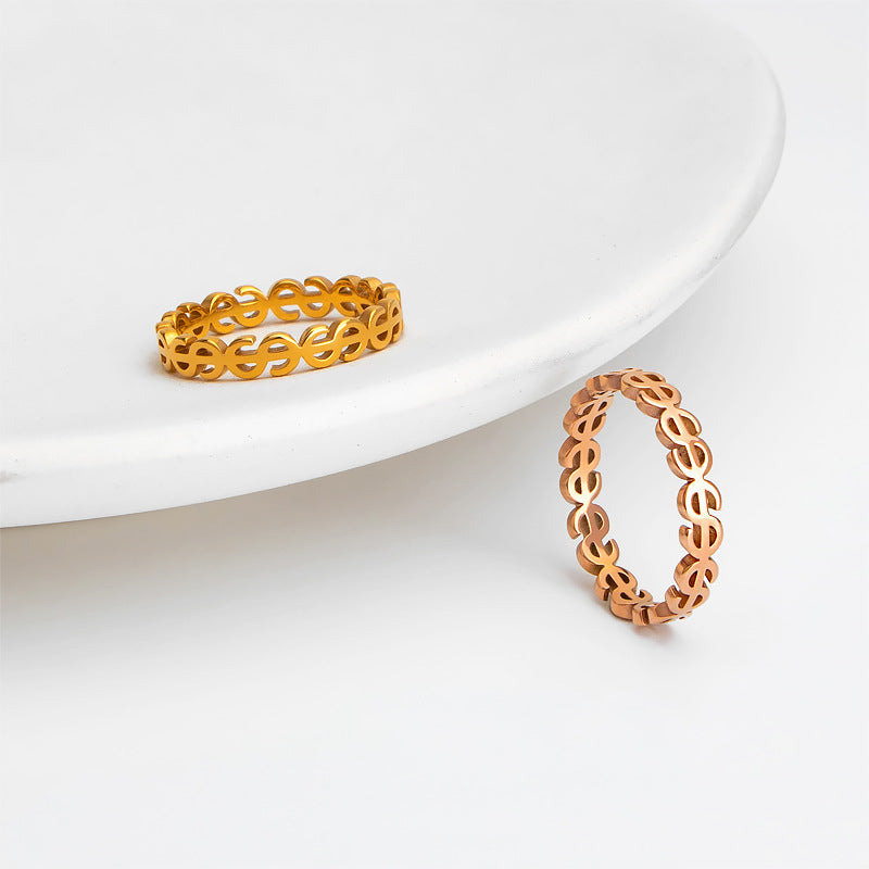 Damen Ring mit modernem Dollarzeichen-Design Shop Nory