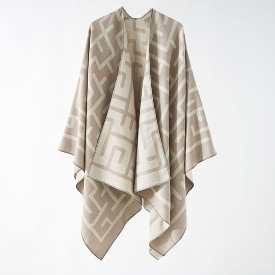 Damen Reversibler Jacquard-Überwurf mit grafischem Muster Shop Nory