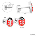 Damen Ohrstecker mit Marienkäfer-Motiv und hochwertiger Edelstahl-Beschichtung Shop Nory