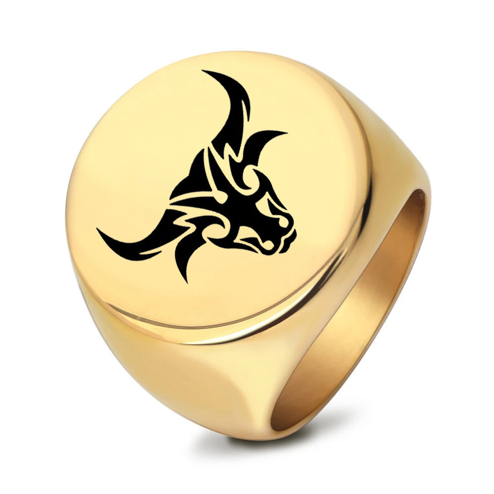 Herren Ring mit kunstvollem Stierkopf-Design Shop Nory