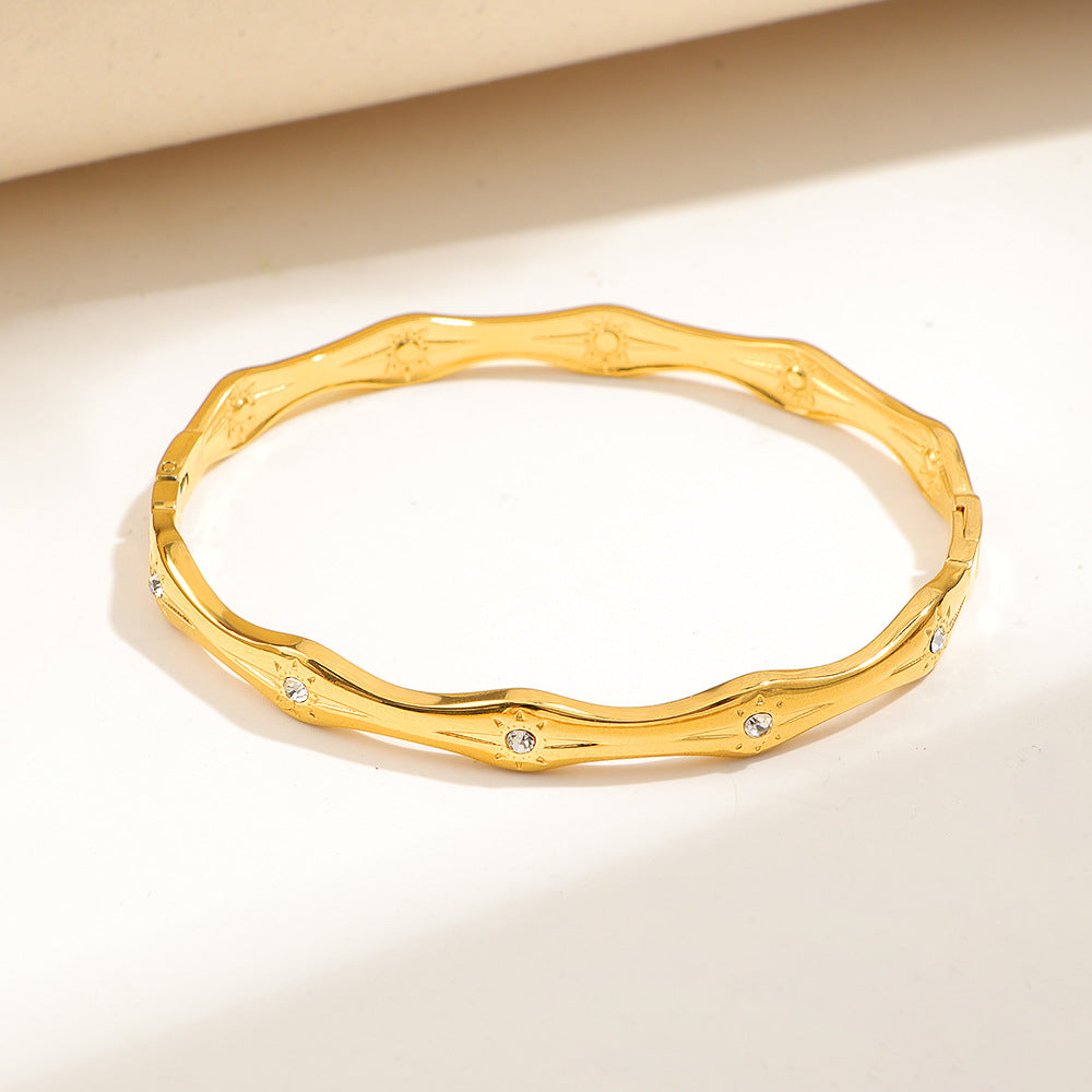 Frauen Elegante Goldplattierte Funkelnde Armband Shop Nory
