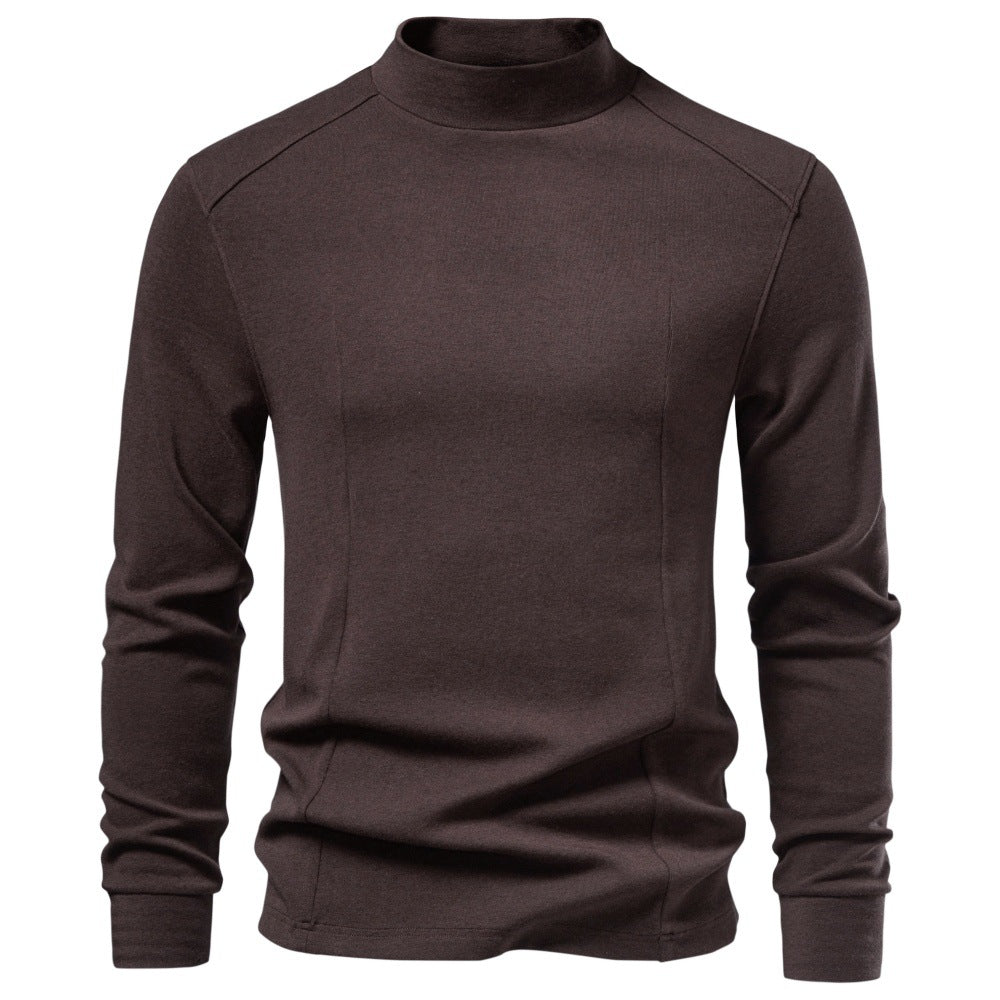 Herren Langarm Sweatshirt mit schmalem Stehkragen und Baumwollmix Shop Nory