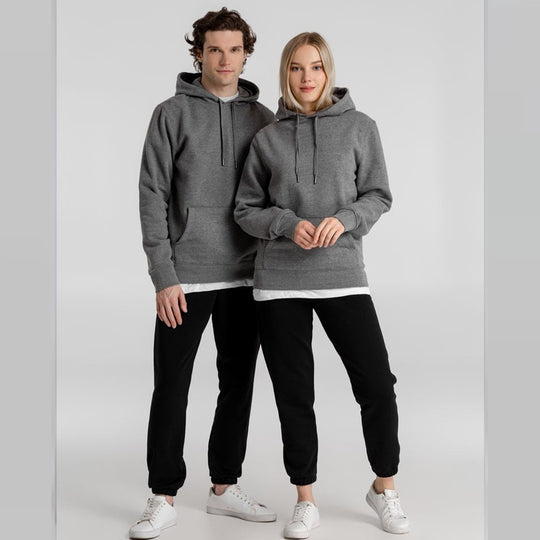 Unisex nan minimalistischer Heavyweight Kapuzenpullover aus French‑Terry mit verdeckter Kängurutasche und schmaler Silhouette Shop Nory