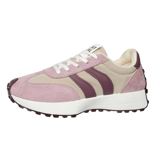 Damen nan retro-inspirierter Sneaker mit Wildleder-Overlays, Nylonoberteil und profilierter Waffelsohle Shop Nory