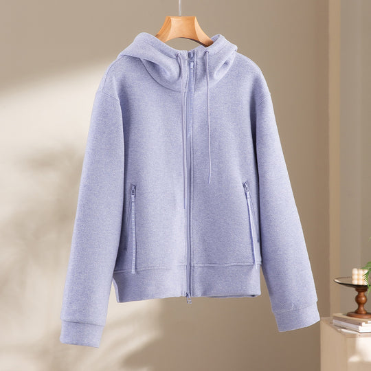 Damen weite French‑Terry Lounge-Sweatpant mit hohem Bund, Kordelzug und seitlichen Schlitzen Shop Nory