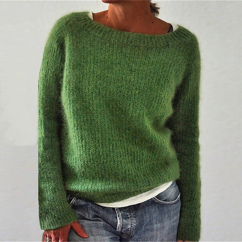 Damen nan kuscheliger Grobstrickpullover mit Rundhalsausschnitt und lockerem Oversize-Schnitt Shop Nory