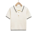 Damen Poloshirt mit strukturiertem Material und edlen Knopfdetails