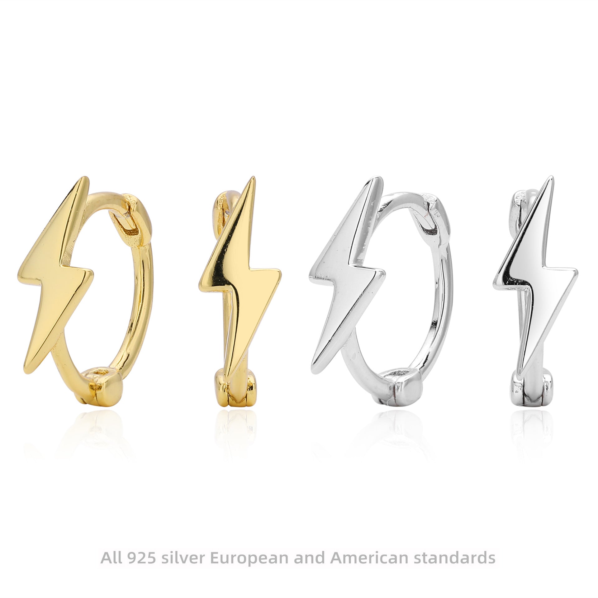 Damen Ohrhänger im modernen Blitzdesign aus hochwertigem 925 Sterling Silber Shop Nory