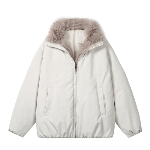 Damen Kurzblouson im Boxy‑Cut mit voluminösem Kunstfellkragen und Zwei-Wege‑Reißverschluss Shop Nory