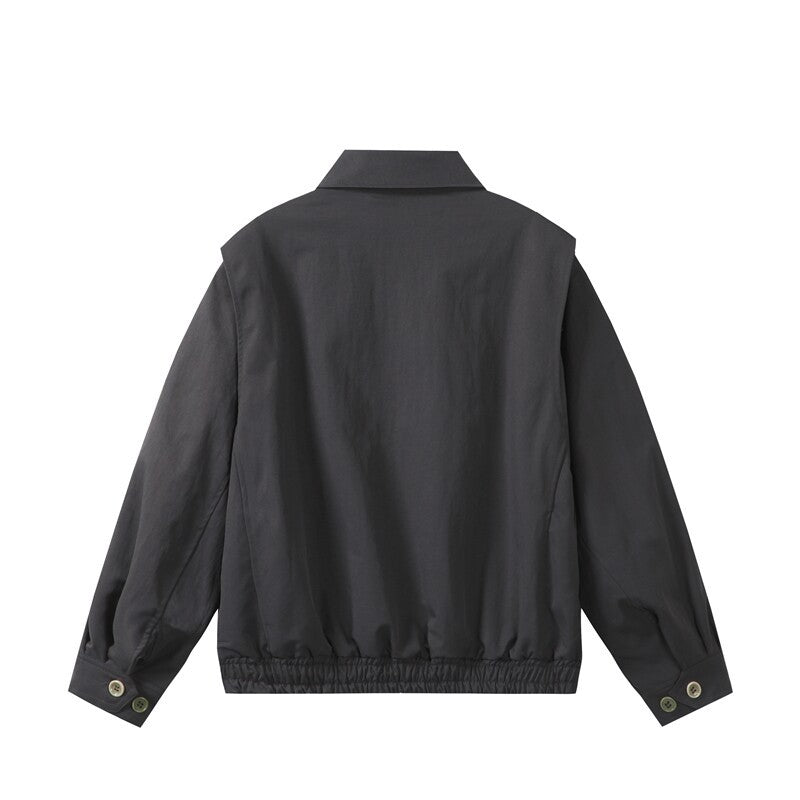 Unisex Leichte Oversize Übergangsjacke im Bomberstil mit Hemdkragen und elastischem Saum Shop Nory