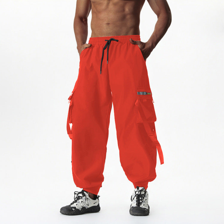 Herren Utility-Cargo-Jogginghose mit Tunnelzug, Beinschnallen & Mehrfachtaschen Shop Nory