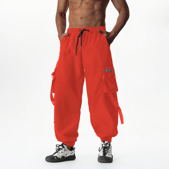 Herren Utility-Cargo-Jogginghose mit Tunnelzug, Beinschnallen & Mehrfachtaschen Shop Nory