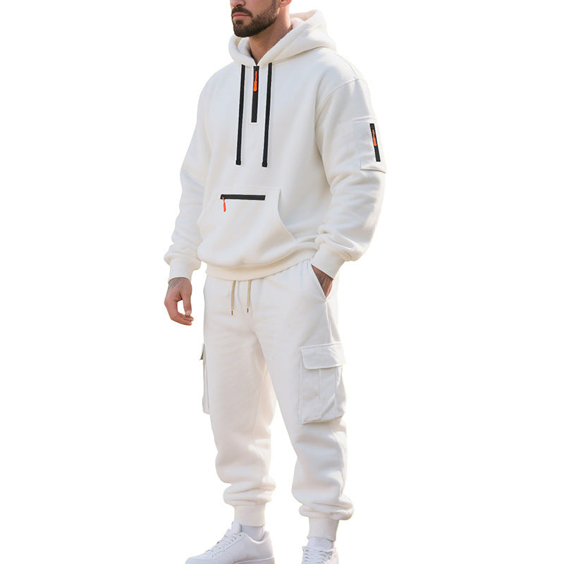 Herren Urbane Cargo-Jogging-Set mit Utility-Hoodie, Reißverschluss-Details und Cargo-Joggers Shop Nory