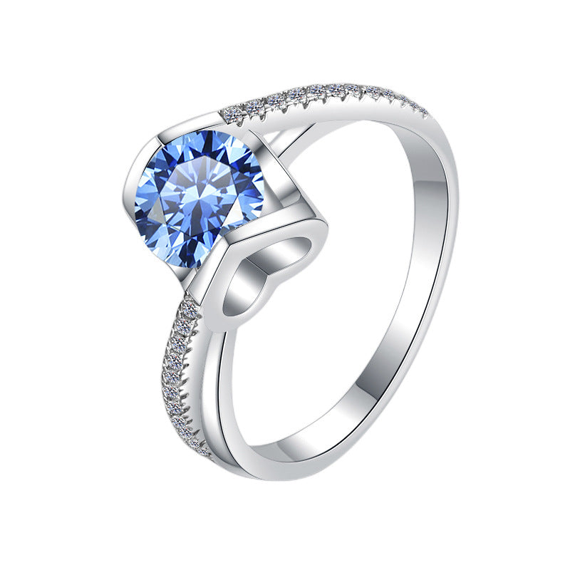Damenring mit elegantem, facettiertem Hauptstein und funkelnden Zirkonia Shop Nory