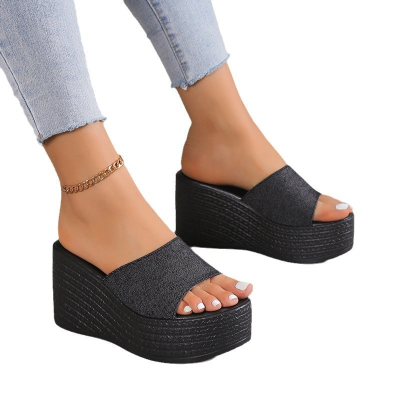 Damen Wedge-Sandaletten mit komfortabler Plattform und modischem Obermaterial