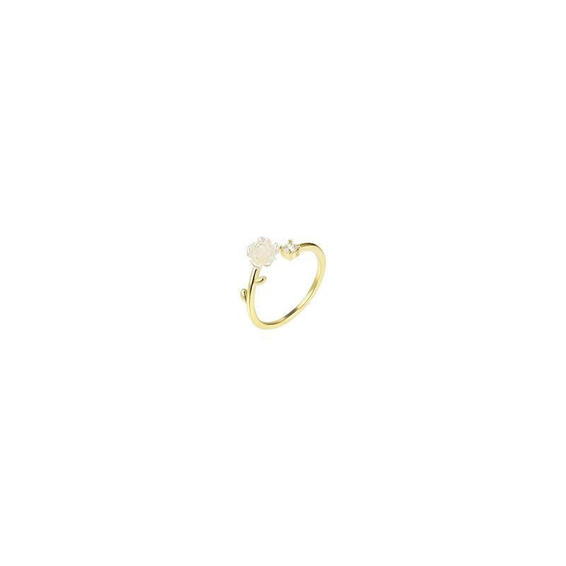 Damen Ring mit floralem Design und funkelnden Akzenten Shop Nory