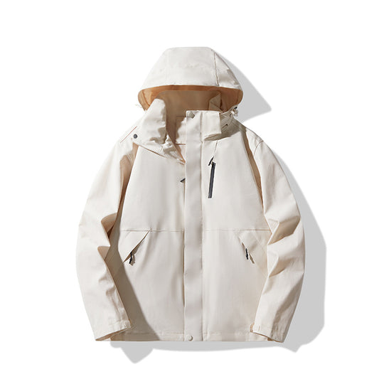Herren Technische wasserdichte Kapuzen-Shelljacke im minimalistischen Urban-Look Shop Nory