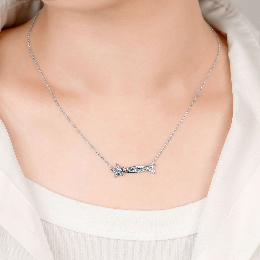 Damen Halskette mit funkelndem Stern und eleganten Zirkonia-Details Shop Nory