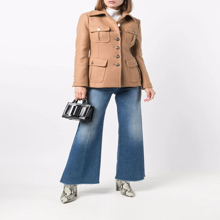 Damen Kurze militärinspirierte Wollmix‑Jacke mit Zierknöpfen Shop Nory