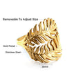 Damen Ring mit pflanzeninspiriertem Design und einstellbarer Größe Shop Nory