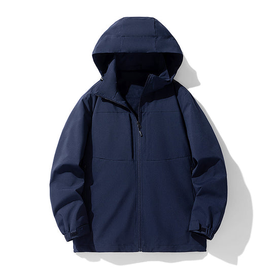 Herren Wasserabweisende Softshell-Outdoorjacke mit Kapuze, atmungsaktivem Netzfutter und verdecktem Reißverschluss Shop Nory