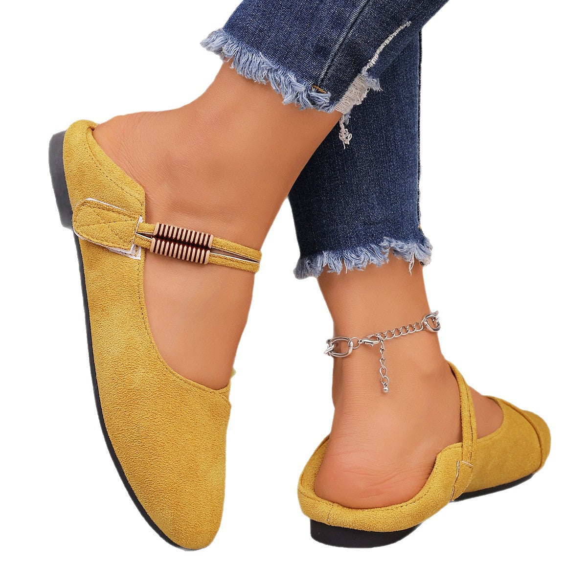 Damen Ballerinas mit verstellbarem Riemen