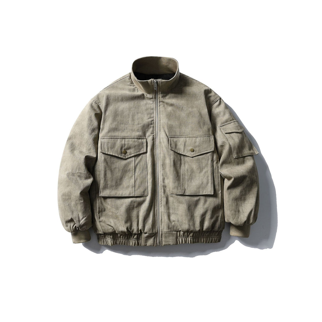 Herren Boxy Utility-Blousonjacke mit Stehkragen, Cargo-Ärmel und aufgesetzten Pattentaschen Shop Nory
