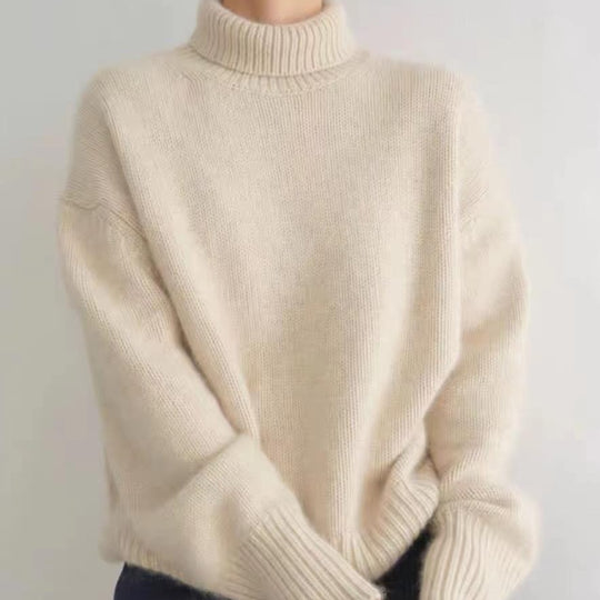 Damen Oversize Feinstrickpullover mit hohem Rollkragen und Seitenschlitzen Shop Nory