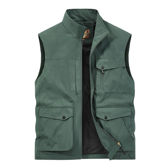 Herren Outdoor-Utilityweste mit Multitaschen, Reißverschluss und Meshfutter Shop Nory