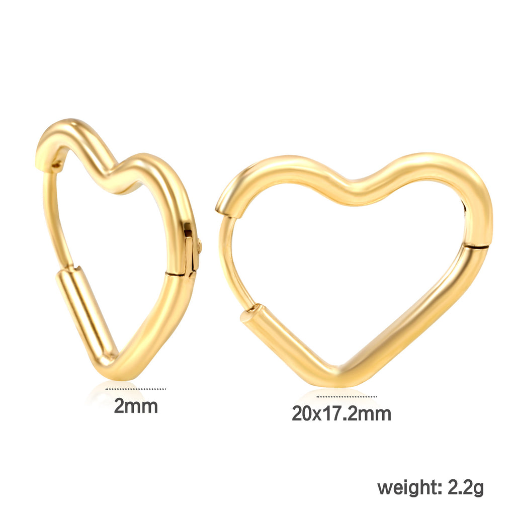 Damen Herzförmige Edelstahl Ohrhänger Shop Nory