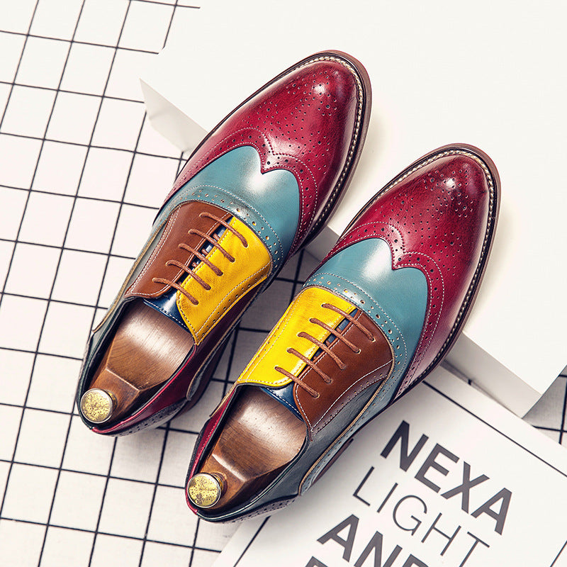 Herren handgefertigte Brogue-Lederschuhe mit mehrfarbiger Patina und perforierten Details Shop Nory