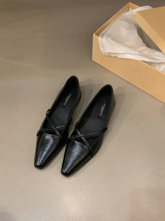 Damen elegante Ballerinas mit gekreuztem Riemchen