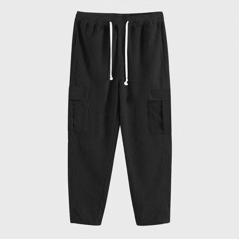 Herren nan Cord-Cargo-Jogginghose mit elastischem Bund, Kordelzug und aufgesetzten Klappentaschen Shop Nory
