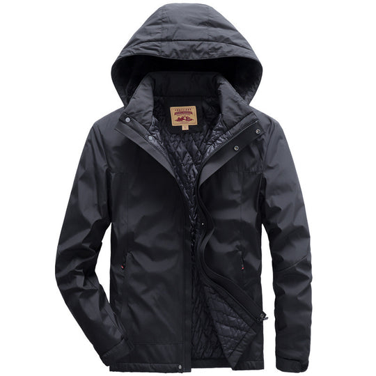 Herren wasserabweisende gesteppte Thermojacke mit verstellbarer Kapuze und winddichter Membran Shop Nory