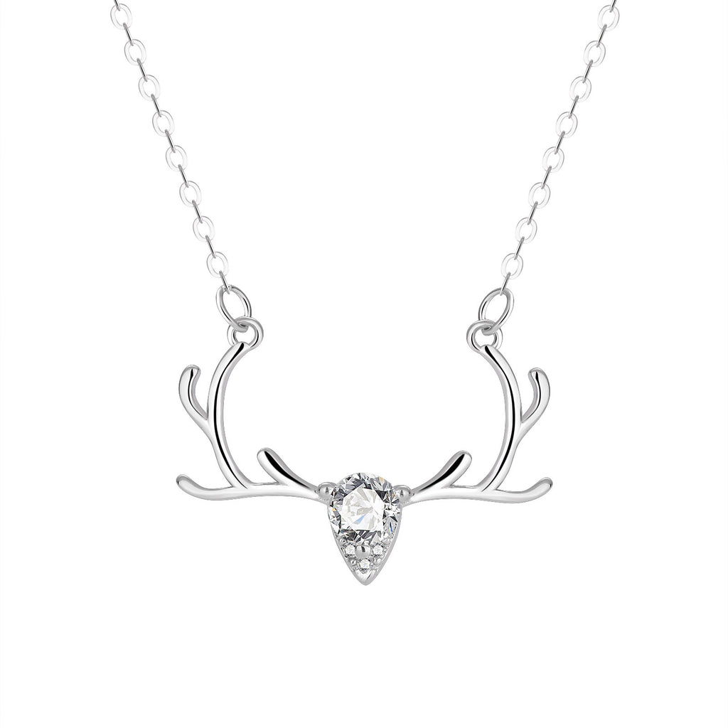 Damen filigrane Halskette mit elegantem Geweih-Anhänger Shop Nory