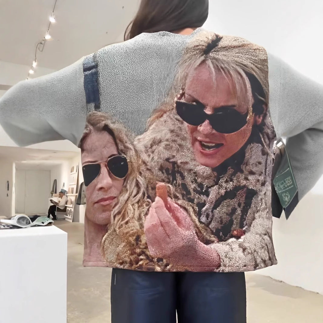 Damen Modischer Sweatshirt mit einzigartigem Artwork