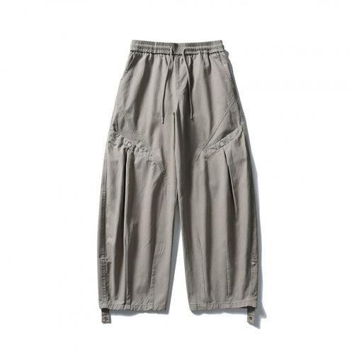 Unisex Weite Cropped Cargo-Hose mit Tunnelzugbund, multifunktionalen Pattentaschen und verstellbaren Beinriegeln Shop Nory