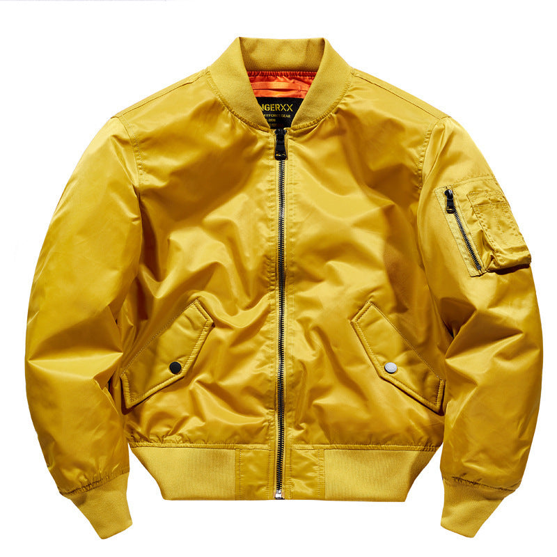 Herren Kurzschnitt Nylon-Pilotenbomber mit versteckten Innentaschen und Ärmeltasche Shop Nory