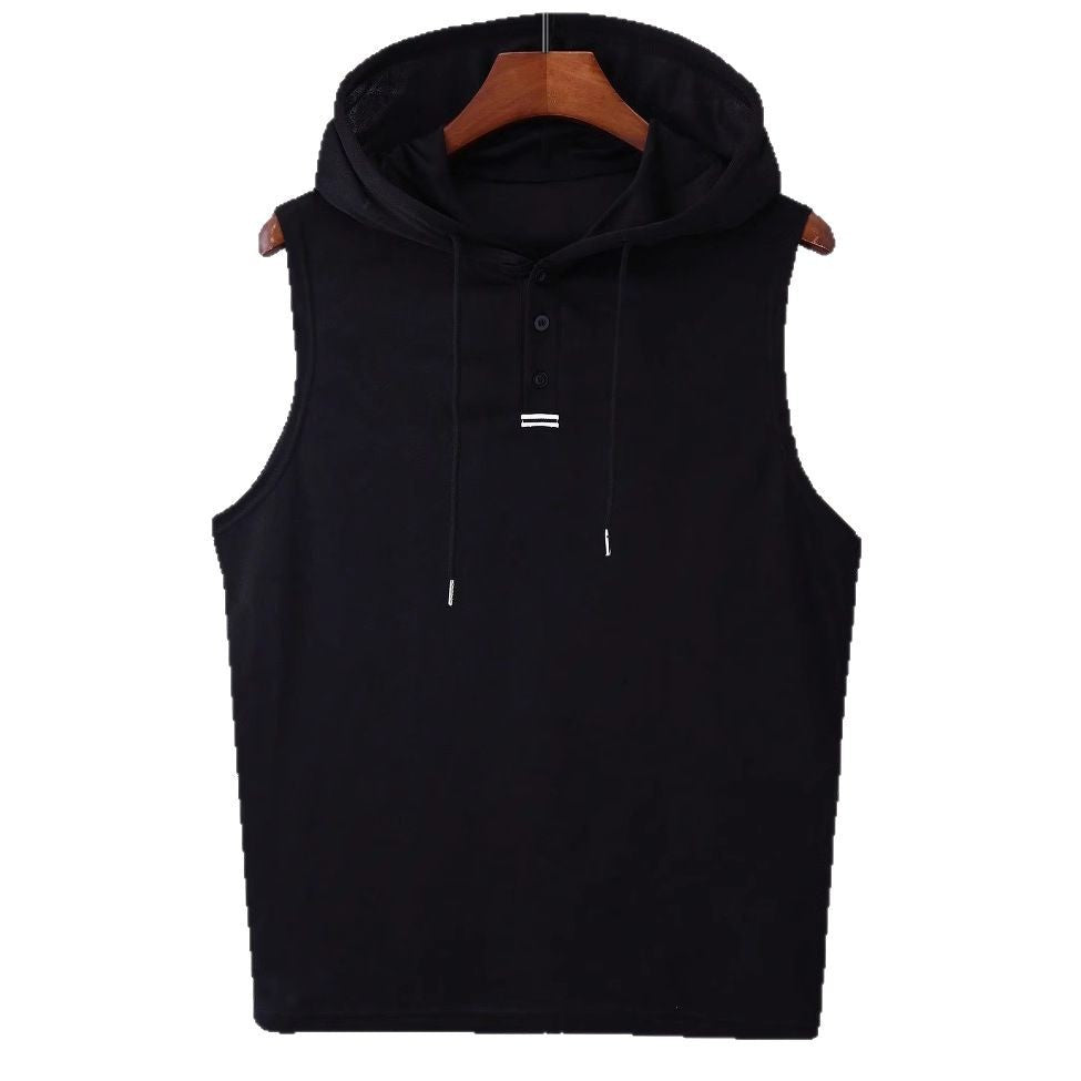 Herren ärmelloses Hoodie-Shirt mit strukturierter Oberfläche