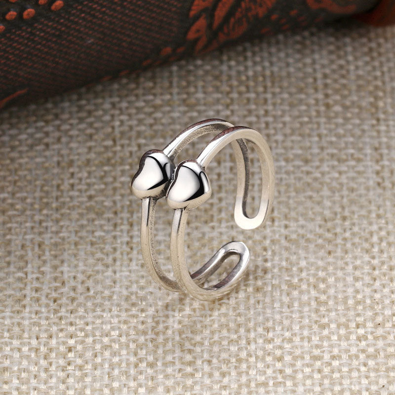 Damen Offener Ring mit Herzdesign Shop Nory