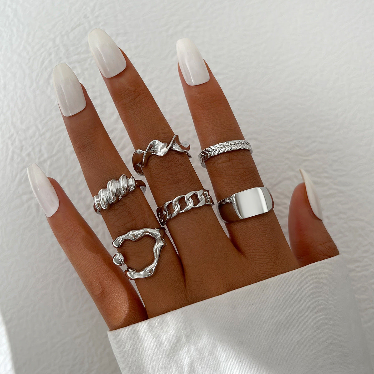 Damen Ring-Set mit funkelnden Kristallen und kreativen Designs Shop Nory