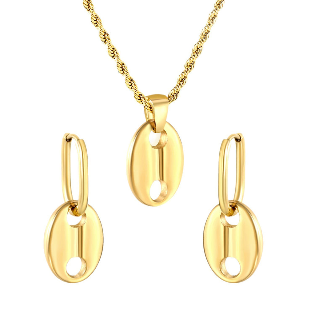 Damen Schmuckset mit Muschel-Anhängern und eleganter Gliederkette Shop Nory
