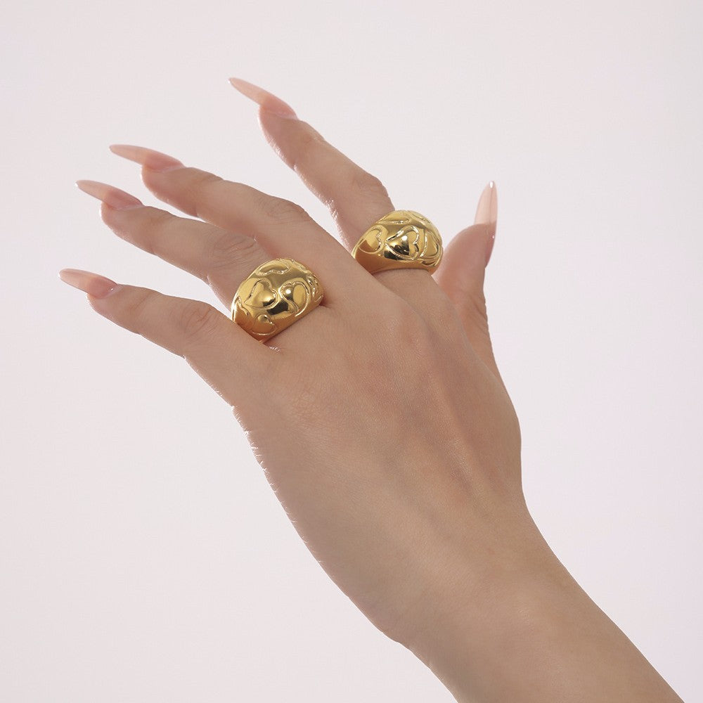Damenring mit herzförmigem Design aus hochwertigem Edelstahl Shop Nory