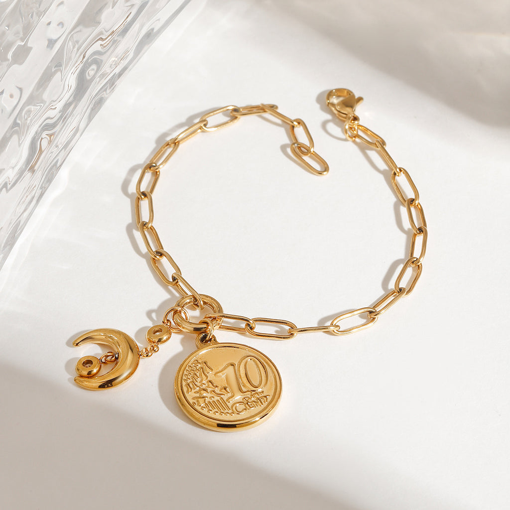 Damen Armband aus hypoallergenem Edelstahl mit künstlerischen Anhängern Shop Nory