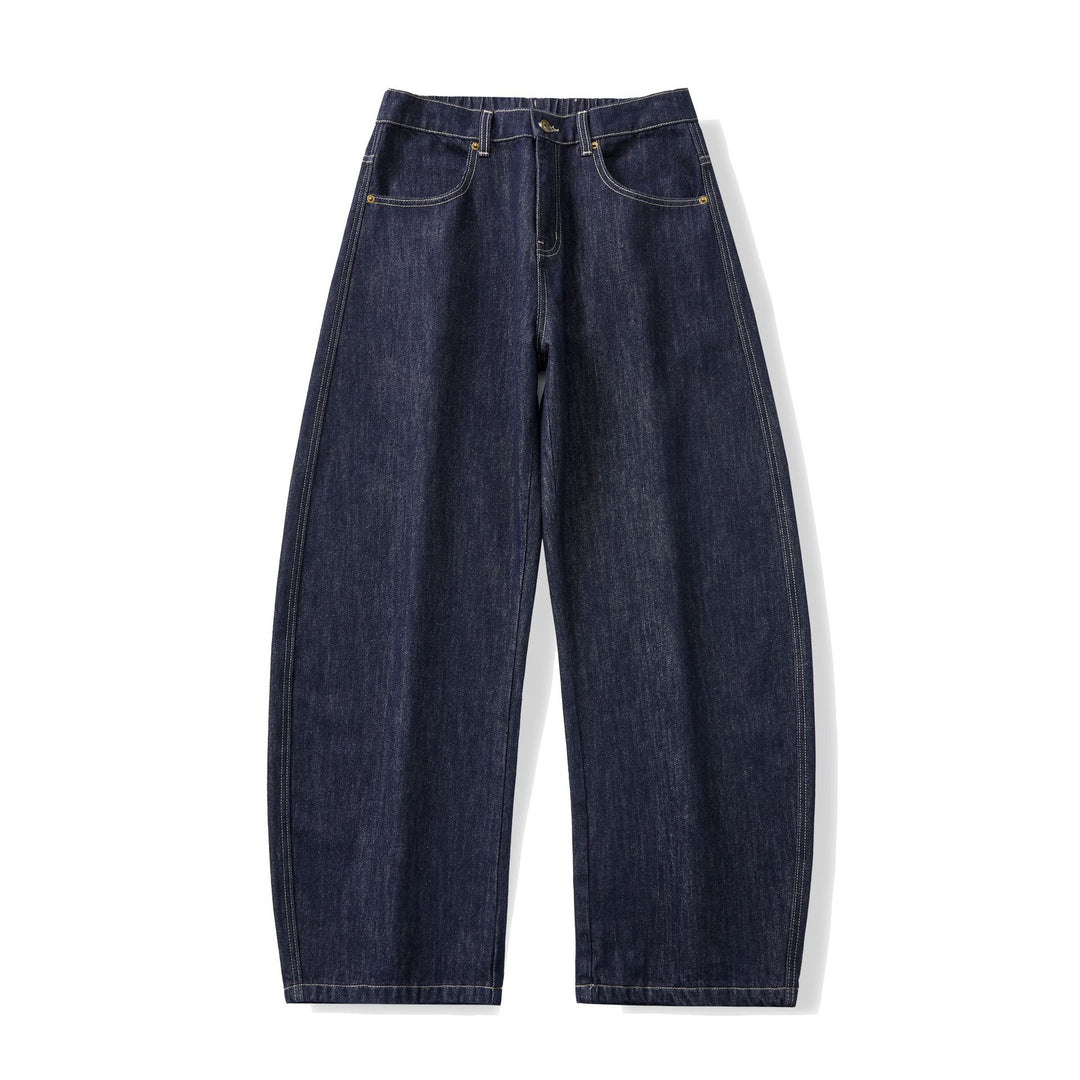 Damen Weite hochgeschnittene Cropped-Jeans aus Raw-Denim mit klassischem Taschen-Design Shop Nory