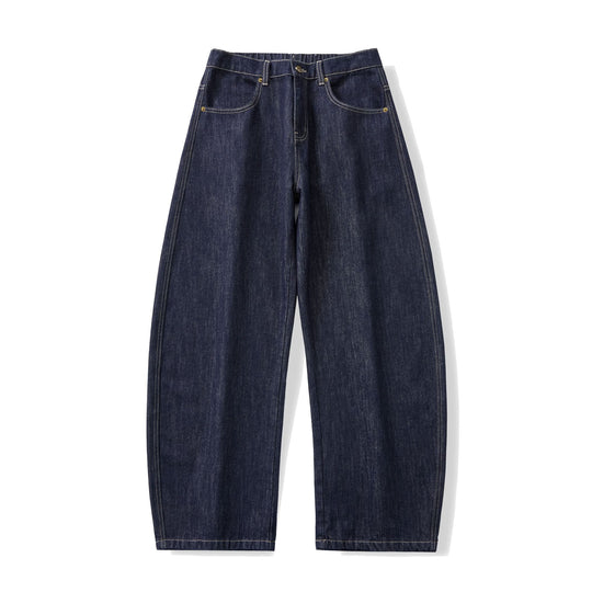 Damen Weite hochgeschnittene Cropped-Jeans aus Raw-Denim mit klassischem Taschen-Design Shop Nory