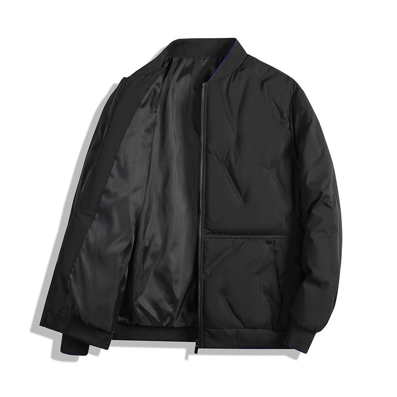 Herren Minimalistische Thermo-Bomberjacke mit glattem Innenfutter und verdeckter Reißverschlussblende Shop Nory