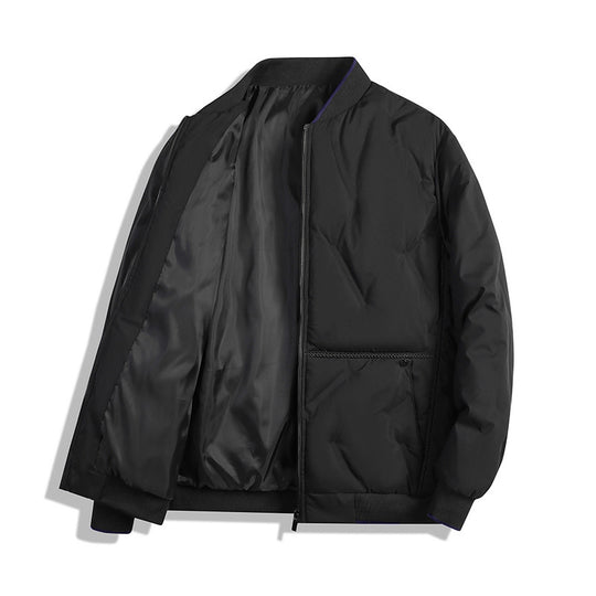Herren Minimalistische Thermo-Bomberjacke mit glattem Innenfutter und verdeckter Reißverschlussblende Shop Nory