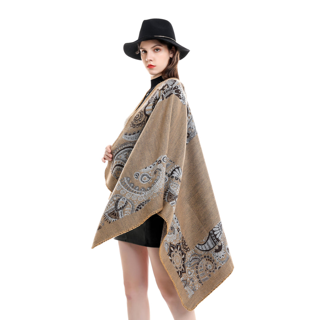 Damen Jacquard-Überwurf mit Paisley-Muster und offenem Kimono-Fall Shop Nory