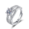 Damen eleganter Zirkonia-Verlobungsring mit geschwungenem Design Shop Nory